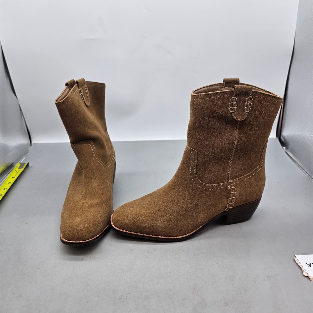 MIA Limited Edition Lauryn Tan Suede Western Ankle Boots ML39201 Womens 8.5 NEW